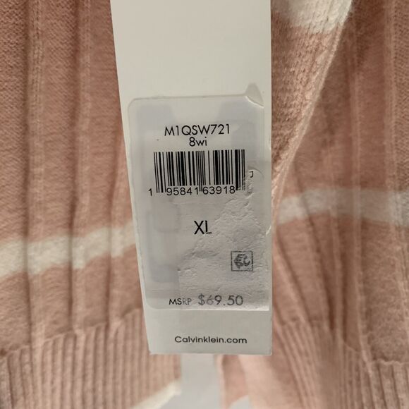 Calvin Klein Sweater Women Size XL Cowl Neck Soft Tunic Blush Pink Ivory NWT - Picture 7 of 9
